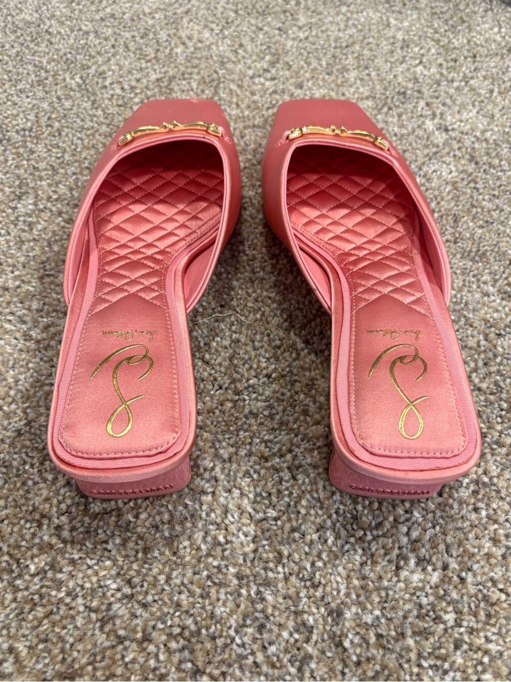 Sam Edelman Pink Square Toe Bit Mules - Picture 3 of 7